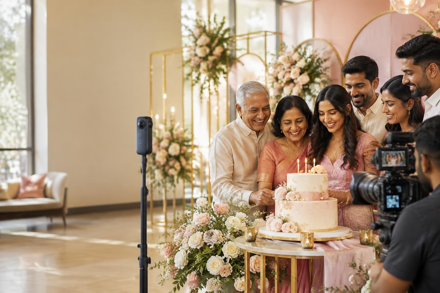 පවුලේ සැමරුමක් සඳහා ඡායාරූප සහ 360° වීඩියෝ ආවරණය